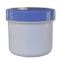 Preview: Dose mit Schraubdeckel blau Füllvolumen 25ml aus Polypropylen (PP), lebensmittelgerecht. PP ist ein bpa-freier Kunststoff. Geeignet für alle Arten von Lebensmitteln bei Langzeitlagerung bei Raumtemperatur u. darunter, inkl. Heißabfüllung bzw. Erhitzung.
