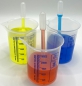 Preview: Griffinbecher mit roter, gelber und blauer Lösung und Pipetten