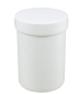 Preview: Dose mit Schraubdeckel weiß Füllvolumen 60ml aus Polypropylen (PP), lebensmittelgerecht. PP ist ein bpa-freier Kunststoff. Geeignet für alle Arten von Lebensmitteln bei Langzeitlagerung bei Raumtemperatur u. darunter, inkl. Heißabfüllung bzw. Erhitzung.