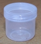 Preview: Dose transparent mit Schraubdeckel transparent Füllvolumen 25ml aus Polypropylen (PP), lebensmittelgerecht. PP ist ein bpa-freier Kunststoff. Geeignet für alle Arten von Lebensmitteln bei Langzeitlagerung bei Raumtemperatur u. darunter, inkl. Heißabfüllun