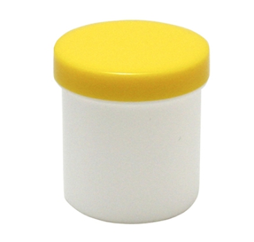 Dose mit Schraubdeckel gelb Füllvolumen 12ml aus Polypropylen (PP), lebensmittelgerecht. PP ist ein bpa-freier Kunststoff. Geeignet für alle Arten von Lebensmitteln bei Langzeitlagerung bei Raumtemperatur u. darunter, inkl. Heißabfüllung bzw. Erhitzung.
