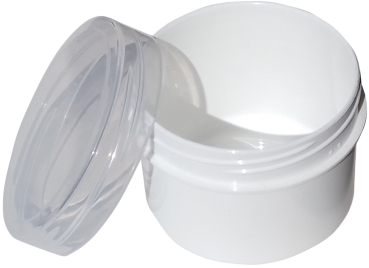 Dose mit Schraubdeckel transparent Füllvolumen 35ml aus Polypropylen (PP), lebensmittelgerecht. PP ist ein bpa-freier Kunststoff. Geeignet für alle Arten von Lebensmitteln bei Langzeitlagerung bei Raumtemperatur u. darunter, inkl. Heißabfüllung bzw. Erhit