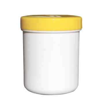 Salben-, Cremedöschen hoch 35 ml mit gelbem Deckel - MADE IN GERMANY