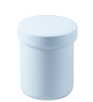 Dose mit Schraubdeckel weiß Füllvolumen 25ml aus Polypropylen (PP), lebensmittelgerecht. PP ist ein bpa-freier Kunststoff. Geeignet für alle Arten von Lebensmitteln bei Langzeitlagerung bei Raumtemperatur u. darunter, inkl. Heißabfüllung bzw. Erhitzung.