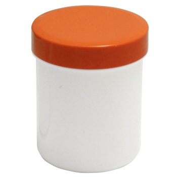Salben-, Cremedöschen hoch 60 ml mit orangefarbenem Deckel - MADE IN GERMANY