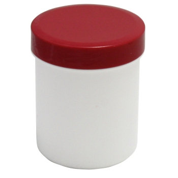 Dose mit Schraubdeckel rot Füllvolumen 60ml aus Polypropylen (PP), lebensmittelgerecht. PP ist ein bpa-freier Kunststoff. Geeignet für alle Arten von Lebensmitteln bei Langzeitlagerung bei Raumtemperatur u. darunter, inkl. Heißabfüllung bzw. Erhitzung.
