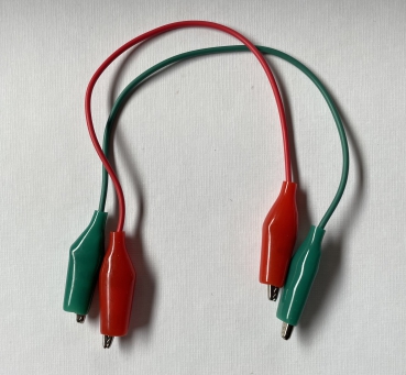 Messstrippen mit Krokoklemmen 15cm, grün rot