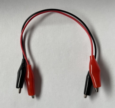 Messstrippen mit Krokoklemmen 15cm, schwarz rot