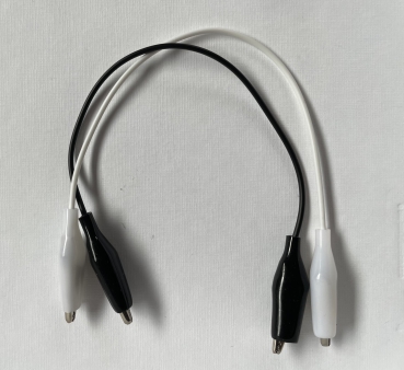 Messstrippen mit Krokoklemmen 15cm, schwarz weiß