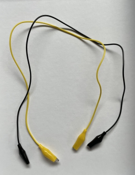 Krokoklemmen 45cm, schwarz, gelb