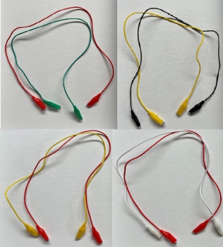 Messstrippen mit 2 Krokoklemmen , 1 Paar, 45 cm lang, versch. Farben