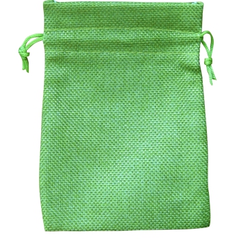 Jute-Säckchen fein, grün, 10 x 8 cm