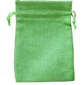 Jute-Säckchen fein, grün, 20 x 12 cm