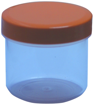 Dose transparent mit Schraubdeckel orange Füllvolumen 25ml aus Polypropylen (PP), lebensmittelgerecht. PP ist ein bpa-freier Kunststoff. Geeignet für alle Arten von Lebensmitteln bei Langzeitlagerung bei Raumtemperatur u. darunter, inkl. Heißabfüllun