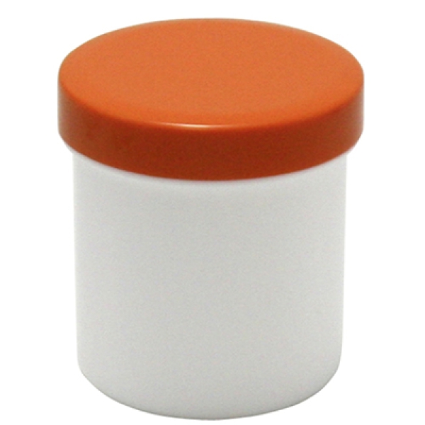 Dose mit Schraubdeckel orange Füllvolumen 12ml aus Polypropylen (PP), lebensmittelgerecht. PP ist ein bpa-freier Kunststoff. Geeignet für alle Arten von Lebensmitteln bei Langzeitlagerung bei Raumtemperatur u. darunter, inkl. Heißabfüllung bzw. Erhitzung.