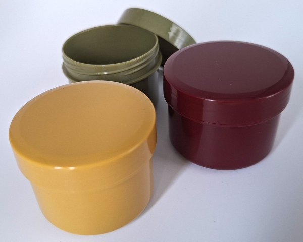 Salbendosen 35ml flach, 3 Stück, in 3 verschiedenen Farben