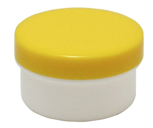 Dose mit Schraubdeckel gelb Füllvolumen 12ml aus Polypropylen (PP), lebensmittelgerecht. PP ist ein bpa-freier Kunststoff. Geeignet für alle Arten von Lebensmitteln bei Langzeitlagerung bei Raumtemperatur u. darunter, inkl. Heißabfüllung bzw. Erhitzung.