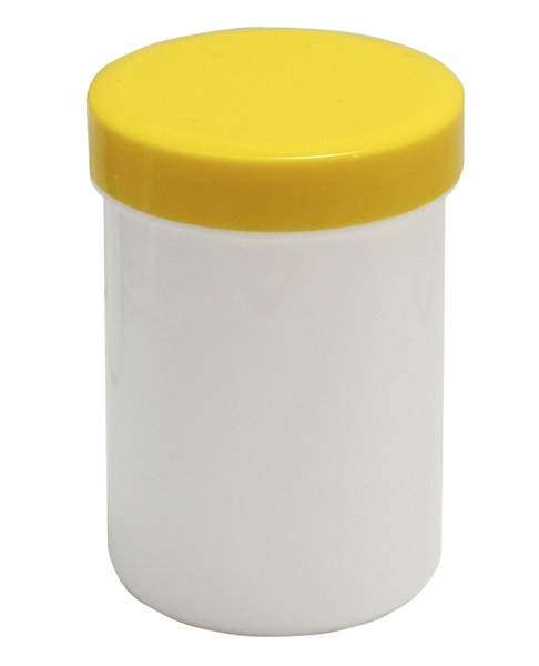Dose mit Schraubdeckel gelb Füllvolumen 75ml aus Polypropylen (PP), lebensmittelgerecht. PP ist ein bpa-freier Kunststoff. Geeignet für alle Arten von Lebensmitteln bei Langzeitlagerung bei Raumtemperatur u. darunter, inkl. Heißabfüllung bzw. Erhitzung.