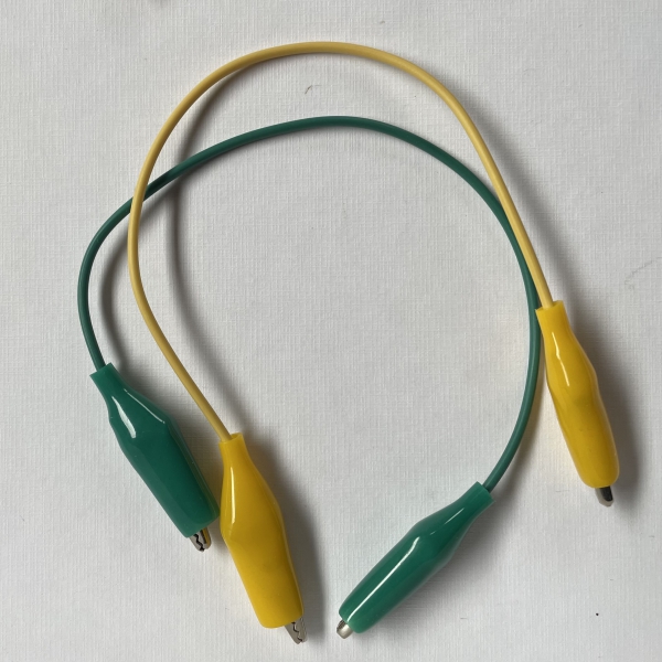 Messstrippen mit Krokoklemmen 15cm, grün gelb