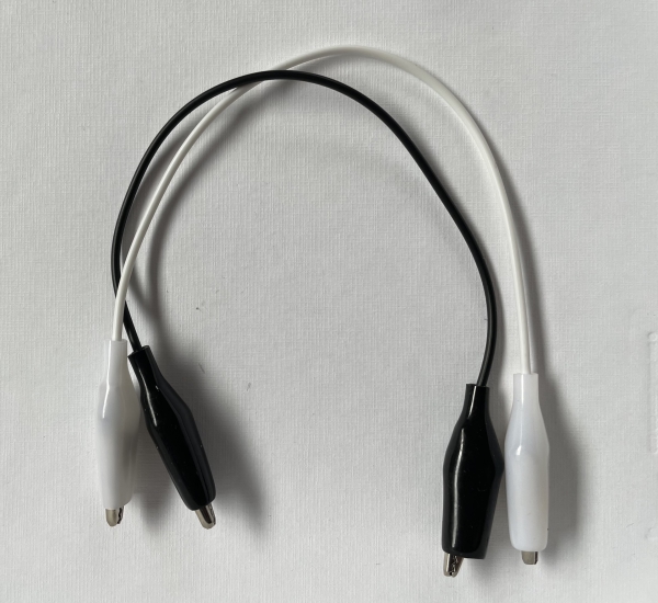 Messstrippen mit Krokoklemmen 15cm, schwarz weiß