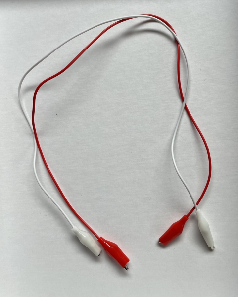 Krokoklemmen 45cm, rot, weiß