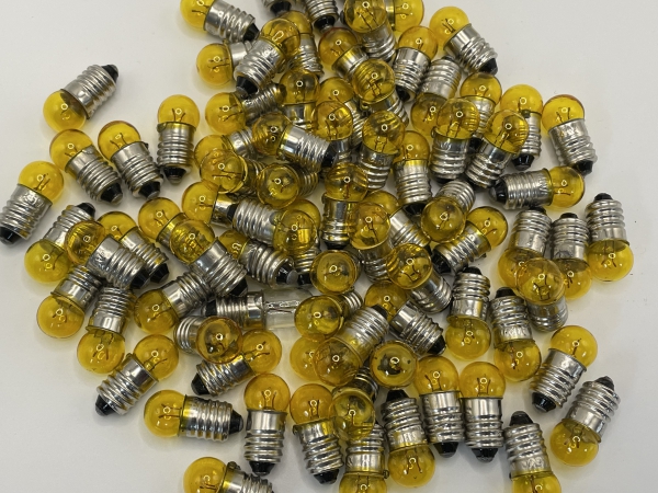Glühlämpchen E10, 3,5V, gelb, viele