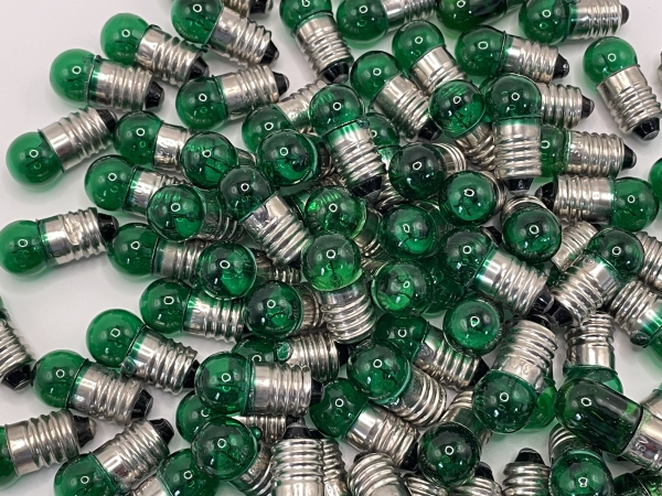 Glühlämpchen E10, 3,5V, grün, viele