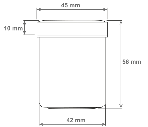 Salben-, Cremedöschen hoch 60 ml mit rotem Deckel - MADE IN GERMANY