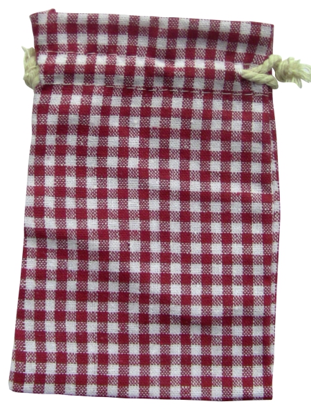 Baumwollsäckchen rot-weiß-kariert, 23 x 15 cm