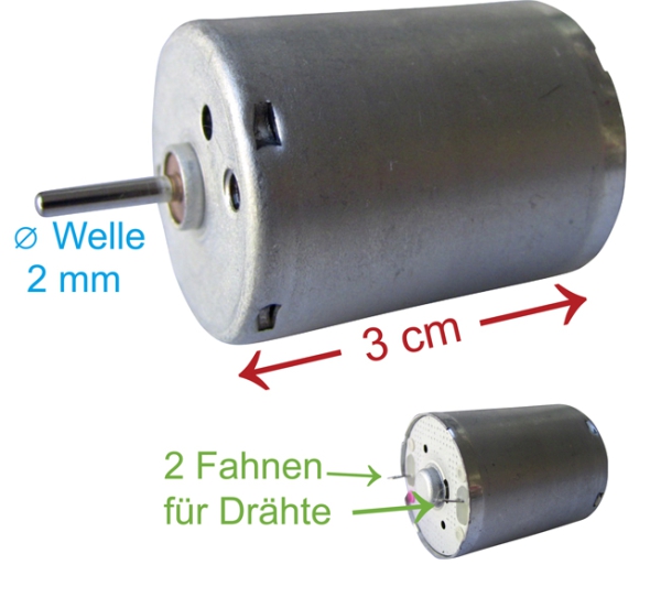 Solarmotor  0,45 - 2 V DC mit Fahnen