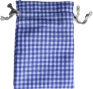 Baumwollsäckchen blau-weiß-kariert, 20 x 12 cm