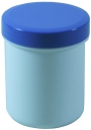 Dose mit Schraubdeckel blau Füllvolumen 25ml aus Polypropylen (PP), lebensmittelgerecht. PP ist ein bpa-freier Kunststoff. Geeignet für alle Arten von Lebensmitteln bei Langzeitlagerung bei Raumtemperatur u. darunter, inkl. Heißabfüllung bzw. Erhitzung.