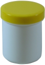 Salben-, Cremedöschen hoch 25 ml mit gelbem Deckel - MADE IN GERMANY