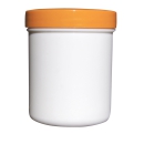 Salben-, Cremedöschen hoch 35 ml mit orangefarbenem Deckel - MADE IN GERMANY