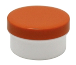 Salben-, Cremedöschen flach 60 ml mit orangefarbenem Deckel - MADE IN GERMANY