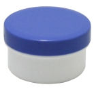 Dose mit Schraubdeckel blau Füllvolumen 12ml aus Polypropylen (PP), lebensmittelgerecht. PP ist ein bpa-freier Kunststoff. Geeignet für alle Arten von Lebensmitteln bei Langzeitlagerung bei Raumtemperatur u. darunter, inkl. Heißabfüllung bzw. Erhitzung.