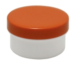 Salben-, Cremedöschen 6ml mit orangefarbenem Deckel - MADE IN GERMANY