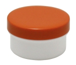 Dose mit Schraubdeckel orange Füllvolumen 12ml aus Polypropylen (PP), lebensmittelgerecht. PP ist ein bpa-freier Kunststoff. Geeignet für alle Arten von Lebensmitteln bei Langzeitlagerung bei Raumtemperatur u. darunter, inkl. Heißabfüllung bzw. Erhitzung.