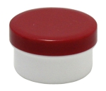 Dose mit Schraubdeckel rot Füllvolumen 12ml aus Polypropylen (PP), lebensmittelgerecht. PP ist ein bpa-freier Kunststoff. Geeignet für alle Arten von Lebensmitteln bei Langzeitlagerung bei Raumtemperatur u. darunter, inkl. Heißabfüllung bzw. Erhitzung.