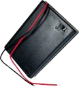 Batteriehalter für 3x AA-Batterien, geschlossen, mit Schalter