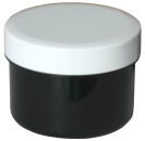 Dose schwarz mit Schraubdeckel weiß Füllvolumen 35ml aus Polypropylen (PP), lebensmittelgerecht. PP ist ein bpa-freier Kunststoff. Geeignet für alle Arten von Lebensmitteln bei Langzeitlagerung bei Raumtemperatur u. darunter, inkl. Heißabfüllung bzw. Erhi