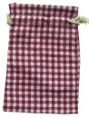 Baumwollsäckchen rot-weiß-kariert, 20 x 12 cm