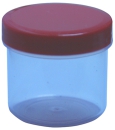 Dose transparent mit Schraubdeckel rot Füllvolumen 25ml aus Polypropylen (PP), lebensmittelgerecht. PP ist ein bpa-freier Kunststoff. Geeignet für alle Arten von Lebensmitteln bei Langzeitlagerung bei Raumtemperatur u. darunter, inkl. Heißabfüllung b